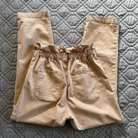 Mother The Yoyo Ruffle Greaser Ankle Pant Tan Paper Bag Waist Size 26 - Picture 11 of 16